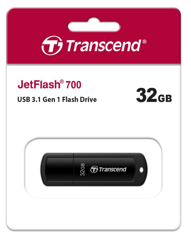 Накопитель Transcend  32GB USB 3.1 Type-A JetFlash 700 Чёрный