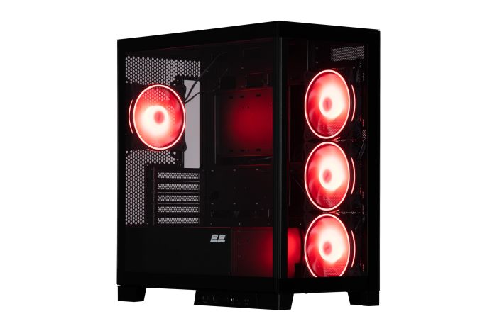 Корпус 2E GAMING Fantom GK701B без БЖ 2xUSB3.0, 1xUSBType-C, 4x120мм ARGB, VGA 400мм, LCS ready, контролер з пультом, TG Side/Front Panel, mATX, чорний