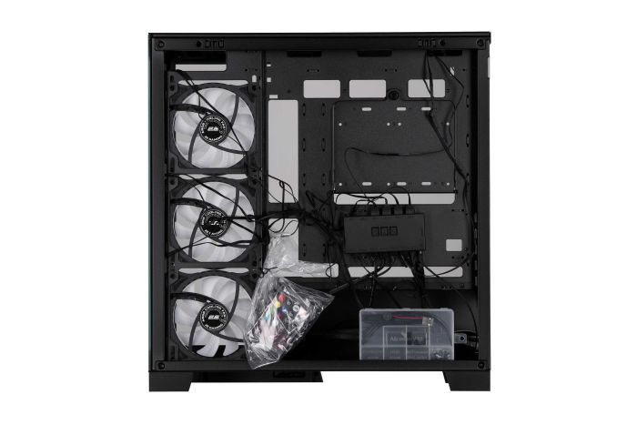 Корпус 2E GAMING Fantom GK701B без БЖ 2xUSB3.0, 1xUSBType-C, 4x120мм ARGB, VGA 400мм, LCS ready, контролер з пультом, TG Side/Front Panel, mATX, чорний