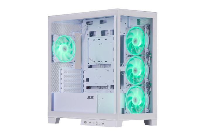 Корпус 2E GAMING Fantom GK701W без БЖ 2xUSB3.0, 1xUSBType-C, 4x120мм ARGB, VGA 400мм, LCS ready, контролер з пультом, TG Side/Front Panel, mATX, білий