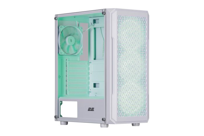 Корпус 2E GAMING Hexagon G338W без БЖ 2xUSB3.0, 1xUSBType-C, 3x120мм ARGB, 1x120мм, VGA 330мм, LCS ready, HUB, TG Side Panel, ATX, білий