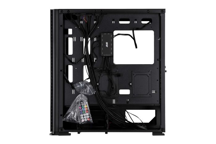 Корпус 2E GAMING Vertex GI01B без БЖ 2xUSB3.0, 1xUSBType-C, 3x140мм ARGB, 1x120мм ARGB, VGA 380мм, LCS ready, контролер з пультом, TG Side Panel, EATX, чорний