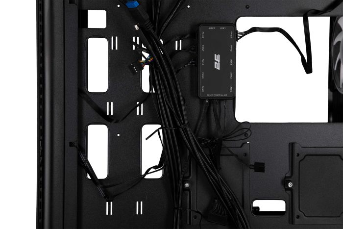 Корпус 2E GAMING Vertex GI01B без БЖ 2xUSB3.0, 1xUSBType-C, 3x140мм ARGB, 1x120мм ARGB, VGA 380мм, LCS ready, контролер з пультом, TG Side Panel, EATX, чорний