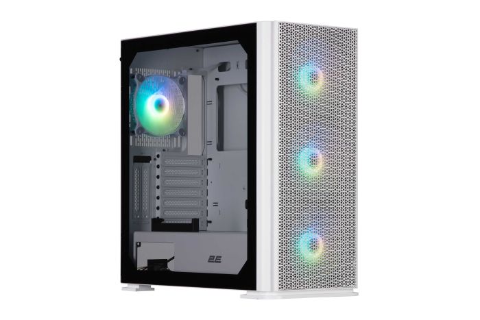 Корпус 2E GAMING Vertex GI01W без БЖ 2xUSB3.0, 1xUSBType-C, 3x140мм ARGB, 1x120мм ARGB, VGA 380мм, LCS ready, контролер з пультом, TG Side Panel, EATX, білий