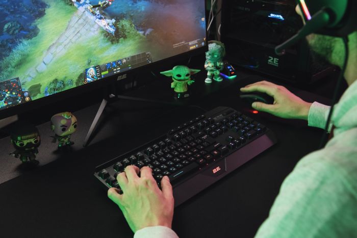 2E GAMING Membrane keyboard KG315 110key, USB-A, EN/UA, RGB, black