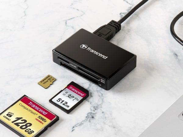 Кардрiдер Transcend USB 3.1 Type-A > microSD/SD/CF Чорний