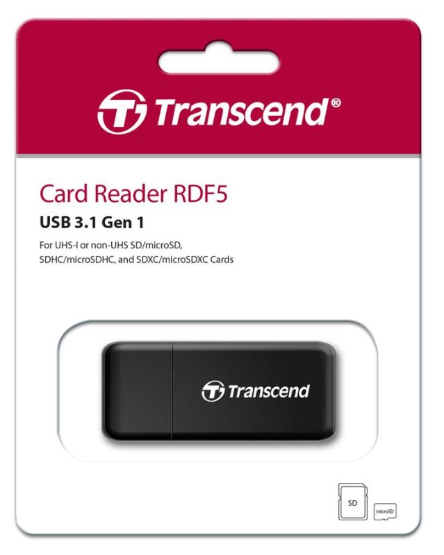 Transcend USB 3.1 Type-A > microSD/SD Black