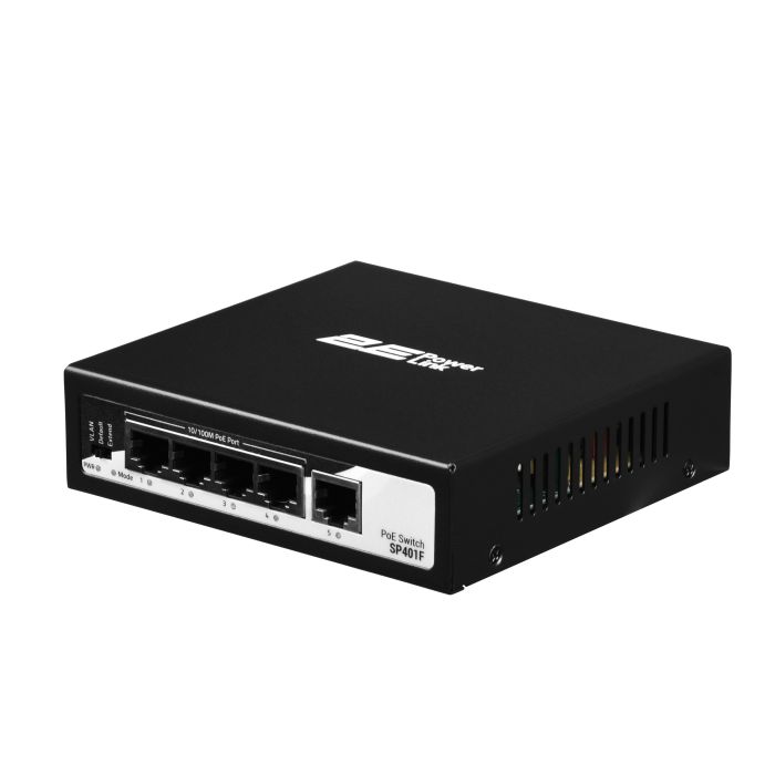 Комутатор 2E PowerLink SP401F 5xFE (4xPoE, 1xUplink), 55Вт, Некерований