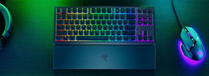 Клавиатура механическая Razer Ornata V3 TKL 84key, Mecha-Membrane Switch, USB-A, EN/UK, RGB, чёрный