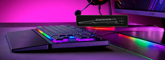 Клавиатура механическая Razer Ornata V3 TKL 84key, Mecha-Membrane Switch, USB-A, EN/UK, RGB, чёрный