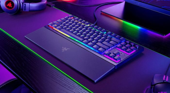 Клавиатура механическая Razer Ornata V3 TKL 84key, Mecha-Membrane Switch, USB-A, EN/UK, RGB, чёрный