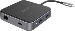 Хаб Acer USB-С > HDMI/DP/2xUSB-A3.2/USB-C/RJ45/mini-jack, 0.15м, чорний