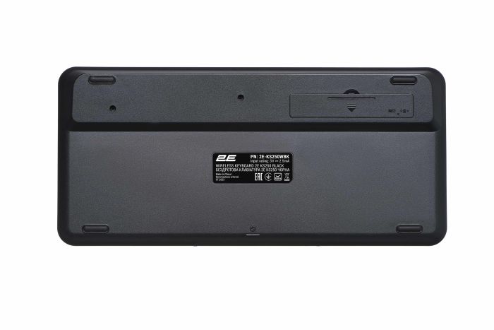 Клавіатура мембранна 2E KS250 84key, WL/BT, EN/UK, чорно-сірий