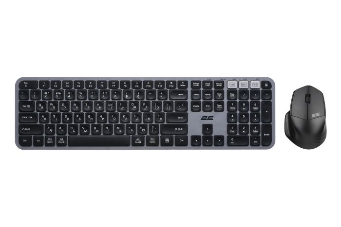 2E Combo keyboard and mouse MK440 WL/BT, EN/UK, grey-black