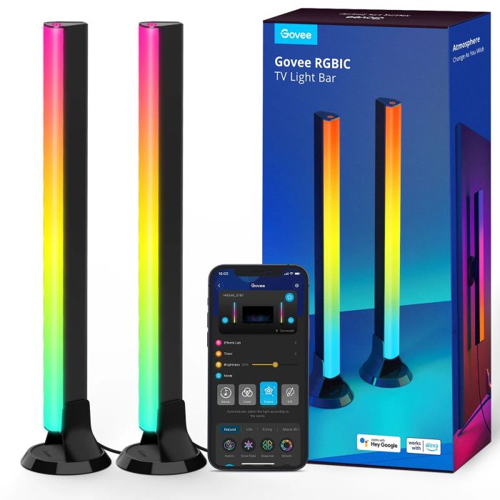 Набор подсветки Govee H6046 RGBIC WiFi + Bluetooth Flow Plus Light Bars, RGB, черный