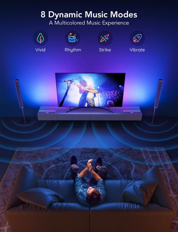 Набор подсветки Govee H6046 RGBIC WiFi + Bluetooth Flow Plus Light Bars, RGB, черный