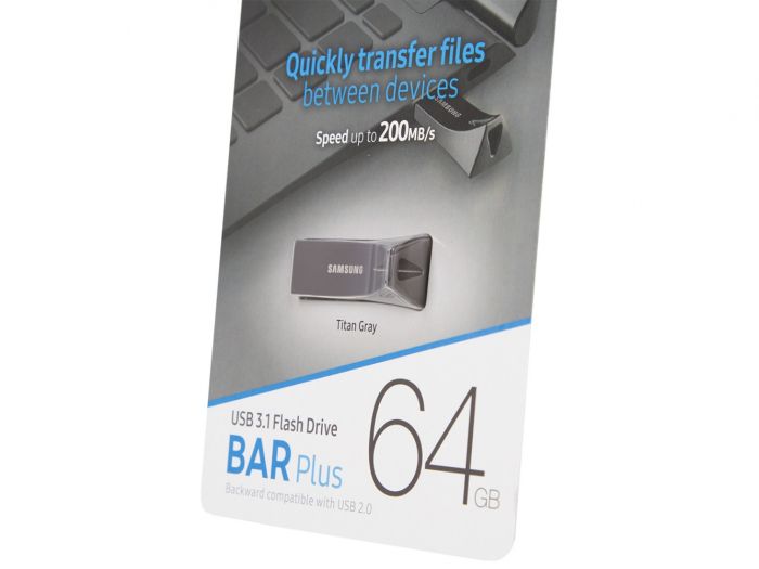 Накопитель Samsung 64GB USB 3.1 Type-A Bar Plus  Серый