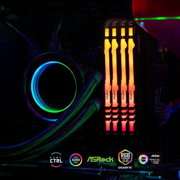 Memory Kingston DDR4 16GB 3200 FURY Beast RGB