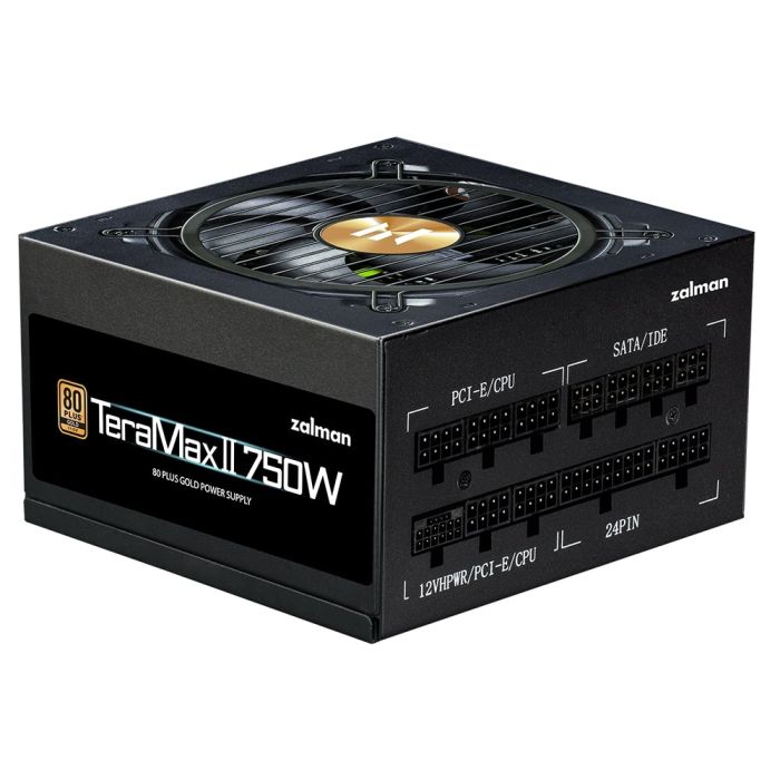 Блок живлення Zalman Teramax 2  (750W), >90%, 80+ Gold, 120мм, 1xMB 28pin (18+10), 2xCPU 8pin(4+4), 3xMolex, 8xSATA, 3xPCIe 8pin(6+2), 1xPCIe GEN5 16pin, Fully Modular