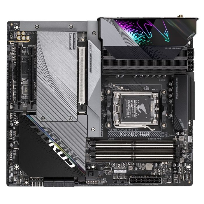 GIGABYTE Motherbard X670E AORUS MASTER sAM5 X670 4xDDR5 M.2 HDMI DP Wi-Fi BT mATX