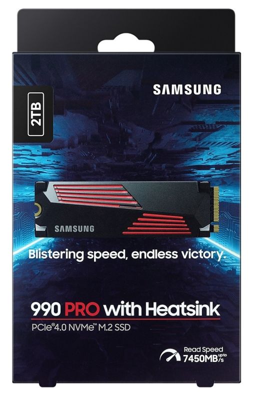 Накопитель SSD Samsung M.2 2TB PCIe 4.0 990PRO+радиатор