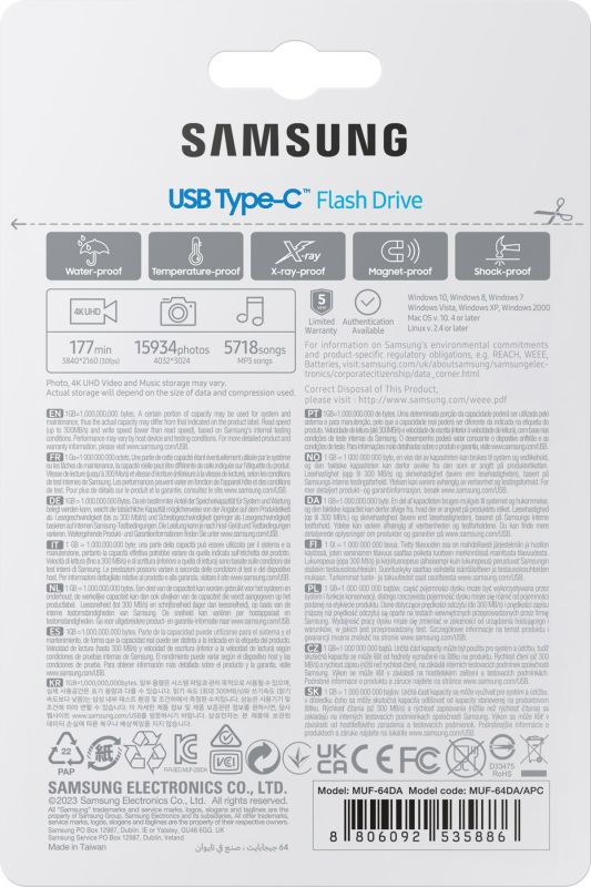 Накопичувач Samsung  64GB USB 3.2 Type-C Синій