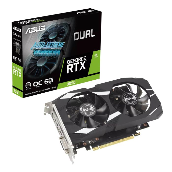 ASUS Graphic Card GeForce RTX 3050 6GB GDDR6 DUAL OC DUAL-RTX3050-O6G