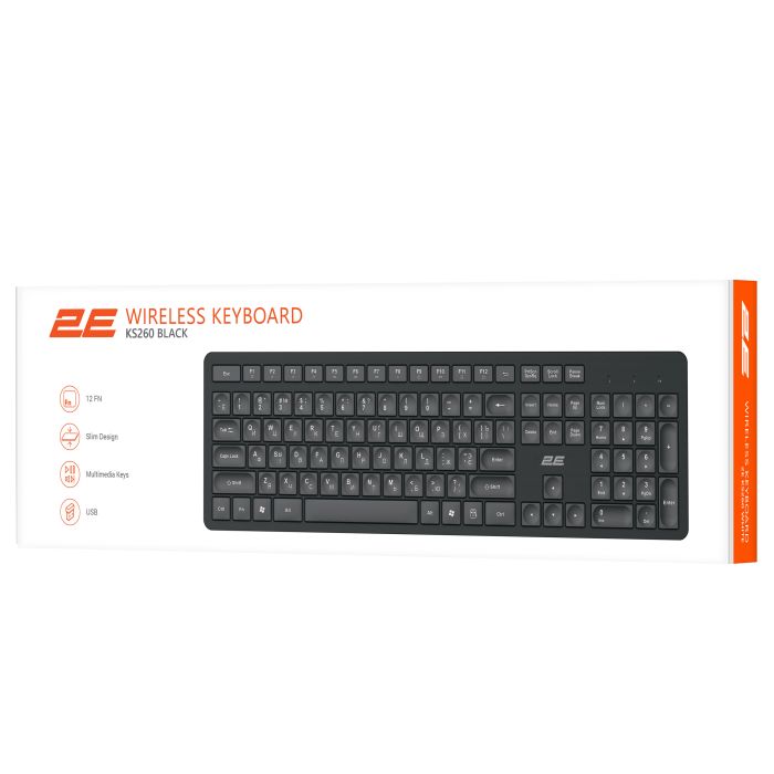 2E Keyboard membrane KS260 106key, WL, EN/UK/RU, black