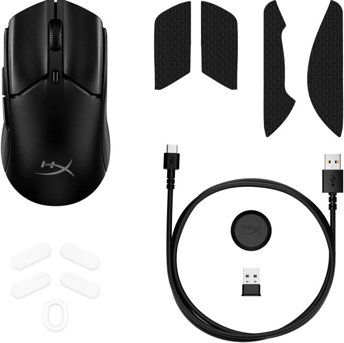 Мышь HyperX Pulsefire Haste 2 mini, RGB, USB-A/WL/BT, черный