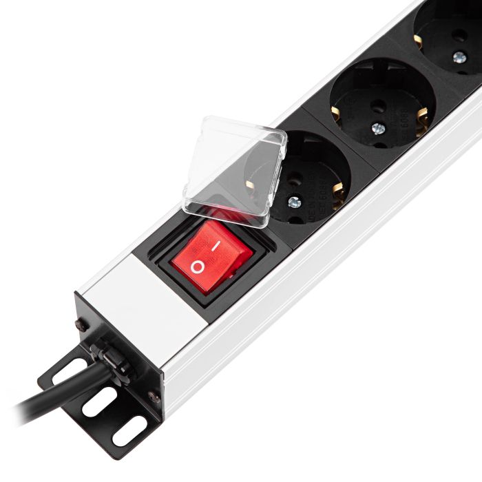 Пристрій розподілу електроживлення MIRSAN 10", 1U, блок 3хShuko, вимикач, вилка Shuko, алюмінієвий корпус, кабель 1.5 м