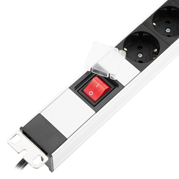 Пристрій розподілу електроживлення MIRSAN 19", 1U, блок 6хShuko, вимикач, вилка Shuko, алюмінієвий корпус, кабель 1.8 м