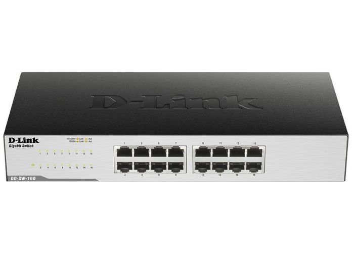 Комутатор   16xGE, Desktop, Некерований D-Link GO-SW-16G