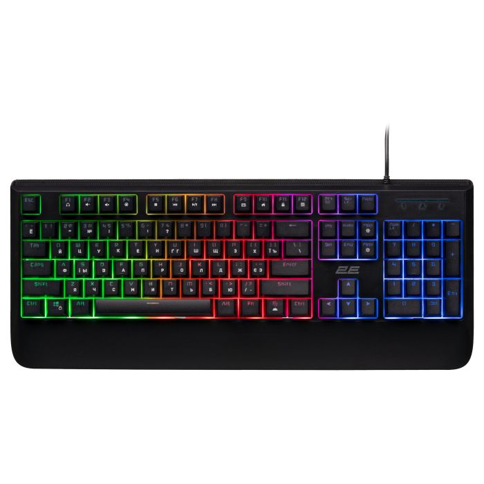 2E GAMING Membrane keyboard KG325 104key, USB-A, EN/UA/RU, LED, black