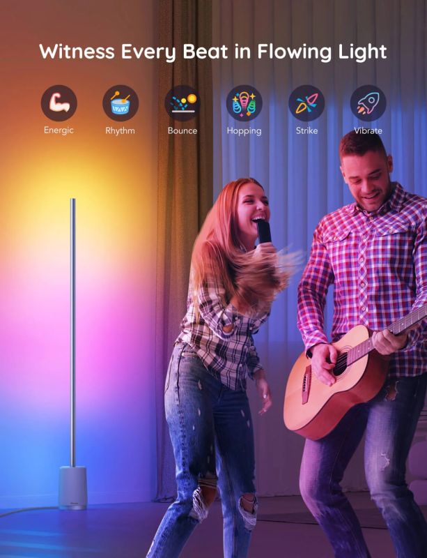 Торшер умный Govee H6072 Lyra, 1500Lm, RGBICWW, WI-FI/Bluetooth, білий