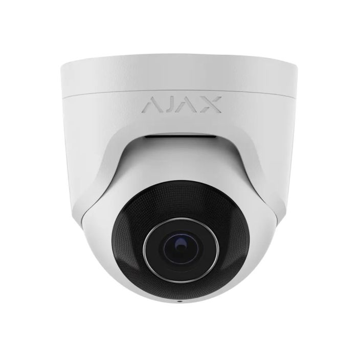 IP-Камера проводная Ajax TurretCam, 5мп, 4мм, Poe, True WDR, IP 65, ИК 35м, аудио, угол обзора 75°до 85°, купольная, белая