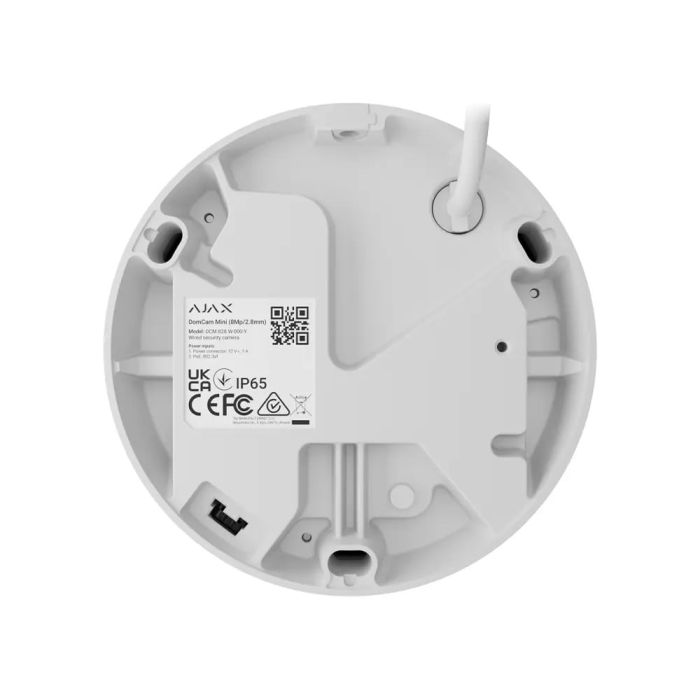 IP-Камера проводная Ajax TurretCam, 5мп, 4мм, Poe, True WDR, IP 65, ИК 35м, аудио, угол обзора 75°до 85°, купольная, белая