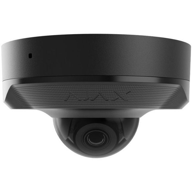 Ajax DomeCam Mini wired IP camera, 5mp, 2.8mm, Poe, True WDR, IP 65, IR 30m, audio, viewing angle 100° to 110°, mini dome, black