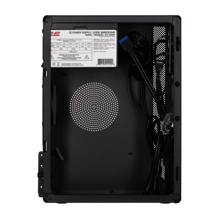 Корпус 2E Credo V200B-400 с БП 2E ATX400, 2xUSB3.0, 1x80мм, VGA 250мм, mATX, чёрный
