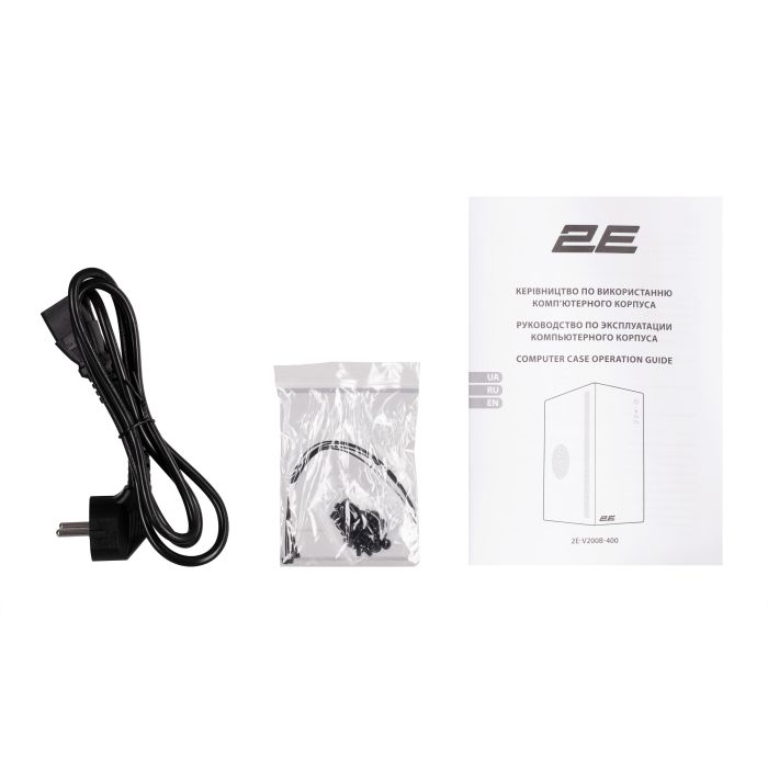 Корпус 2E Credo V200B-400 с БП 2E ATX400, 2xUSB3.0, 1x80мм, VGA 250мм, mATX, чёрный