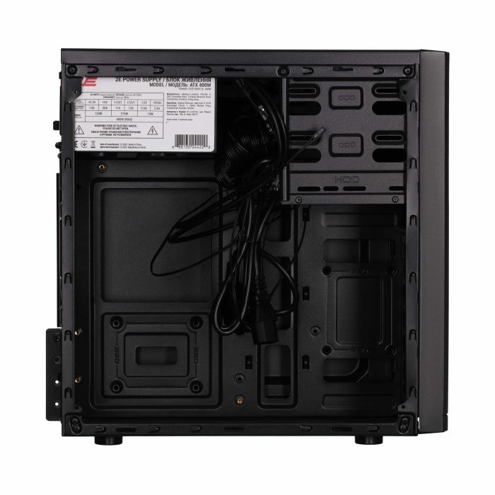 Корпус 2E Basis RD8603U-400 з БЖ 2E ATX400W, 1xUSB3.0, 2xUSB2.0, VGA 320мм, mATX, чорний