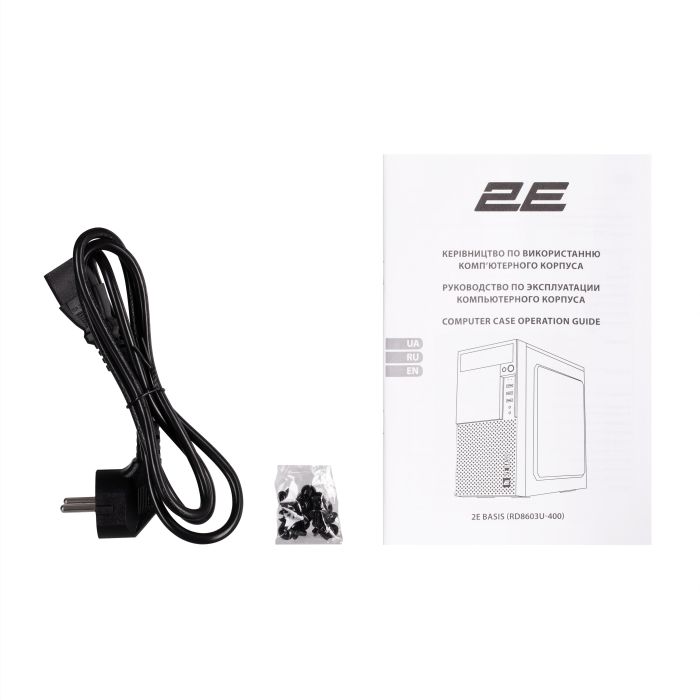 Корпус 2E Basis RD8603U-400 з БЖ 2E ATX400W, 1xUSB3.0, 2xUSB2.0, VGA 320мм, mATX, чорний
