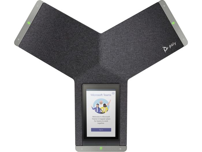 SIP-конференц телефон Poly Trio C60, 3 x Omni Mic, радіус дії 6,1 м, RJ45, USB-A, Micro USB, Bluetooth 4.2, WiFi, PoE, сертифікат Microsoft Teams, сірий