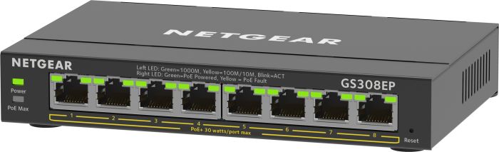 NETGEAR Switch GS308EP 8xGE PoE, 62W, WebSmart