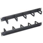 Кабельний організатор  ZPAS 19", 1U, односторонній, 5 кілець, зі щіткою