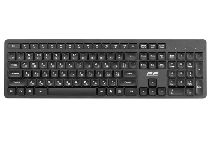 Комплект клавиатура и мышь 2E MK420 WL, EN/UK/RU, чёрный