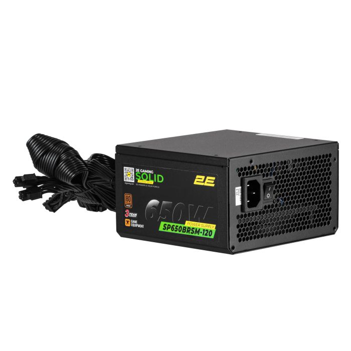 2E GAMING PSU Solid Power  (650W), >85%, 80+ Bronze, 120mm, 1xMB 24pin(20+4), 2xCPU 8pin(4+4), 3xMolex, 6xSATA, 4xPCIe 8pin(6+2), Semi Modular