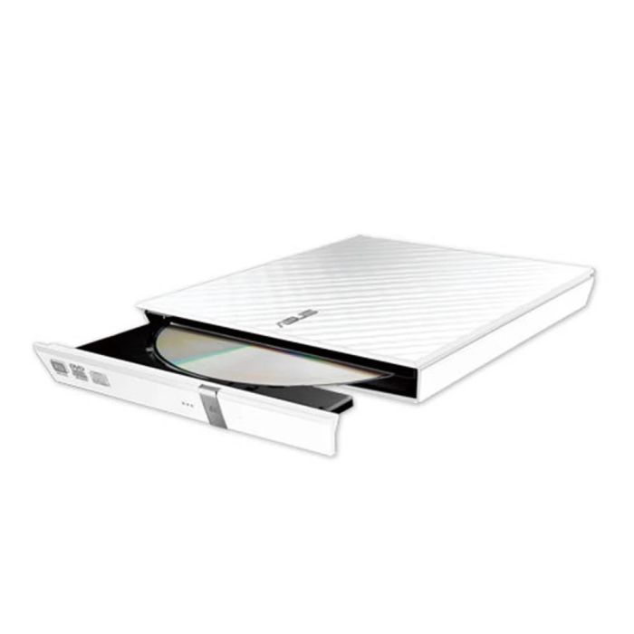 Привод оптический портативный ASUS SDRW-08D2S-U LITE DVD+-R/RW burner USB2.0 белый Retail Box Slim