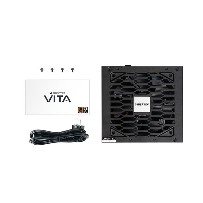 Блок питания CHIEFTEC Vita  (850W), >85%, 80+ Bronze, 120мм, 1xMB 24pin(20+4), 2xCPU 8pin(4+4), 2xMolex, 6xSATA, 4xPCIe 8pin(6+2)