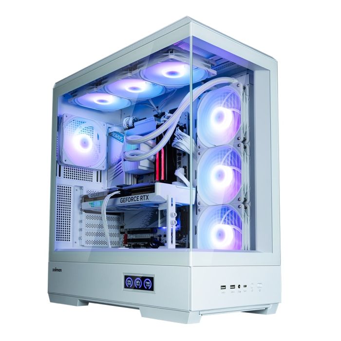 Корпус Zalman P50 DS без БП, 2xUSB3.0, 1xUSBType-C, 4x120мм ARGB, VGA 435мм, LCS ready, TG Side Panel, ATX, белый