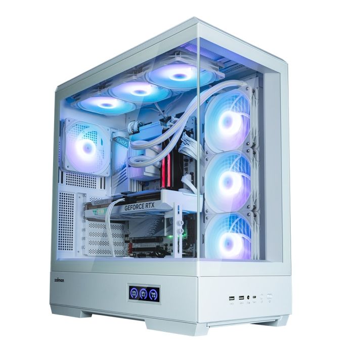 Корпус Zalman P50 DS без БП, 2xUSB3.0, 1xUSBType-C, 4x120мм ARGB, VGA 435мм, LCS ready, TG Side Panel, ATX, белый